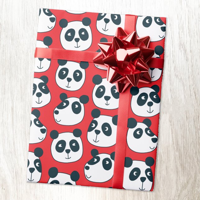 Cute Panda Bear Wrapping Paper (Cute panda bear animal wrapping paper roll)