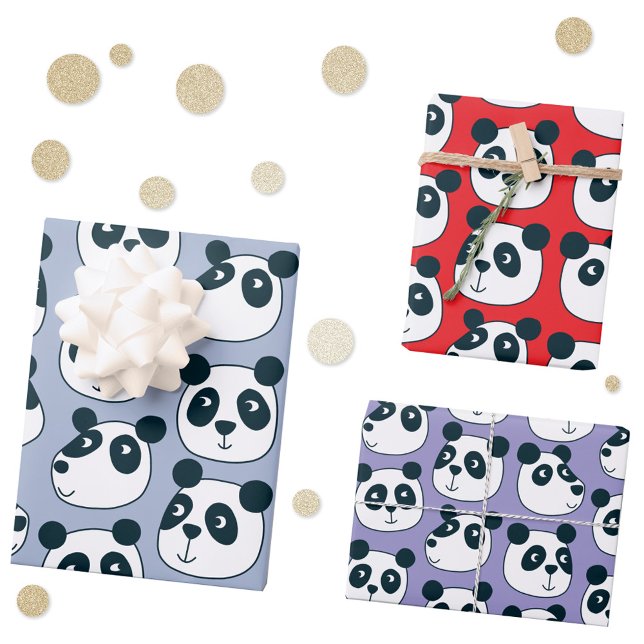 Cute Panda Bear Wrapping Paper Sheet (Cute panda bear wrapping paper sheets)