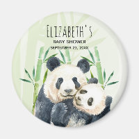 Cute Panda Bears Cuddling Watercolor Baby Shower