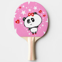 Cute Panda Bears Funny Personalised Ping Pong Paddle