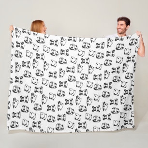 Cute Panda Bears Pattern Fleece Blanket