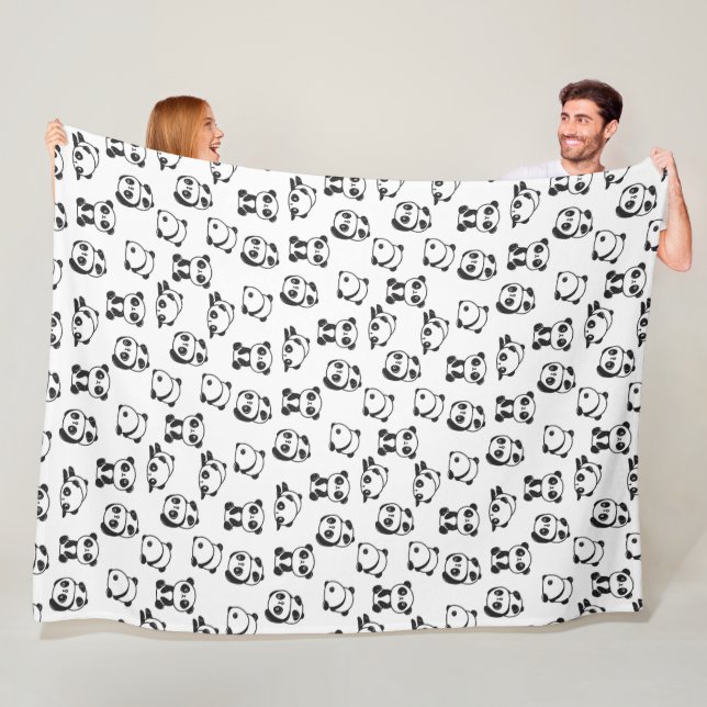 Cute Panda Bears Pattern Fleece Blanket (In Situ)