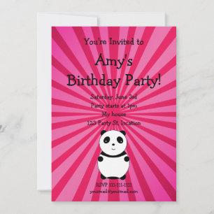 Cute panda birthday invitation