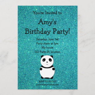 Cute panda birthday invitation