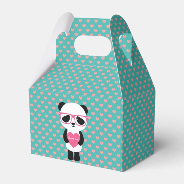 Cute Panda Birthday - Thank You! Favour Box (Front Side)