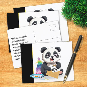 Cute Panda Birthday Thank You Postcard