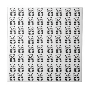 Cute Panda Biting Ceramic Tile