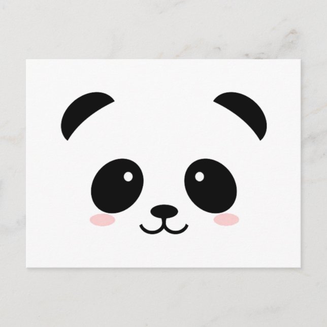 Cute panda black and white  postcard (Front)