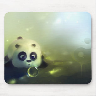 Cute Panda Blowing Yin Yang Bubbles Mouse Pad