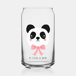 Cute Panda Bow Glass Cup