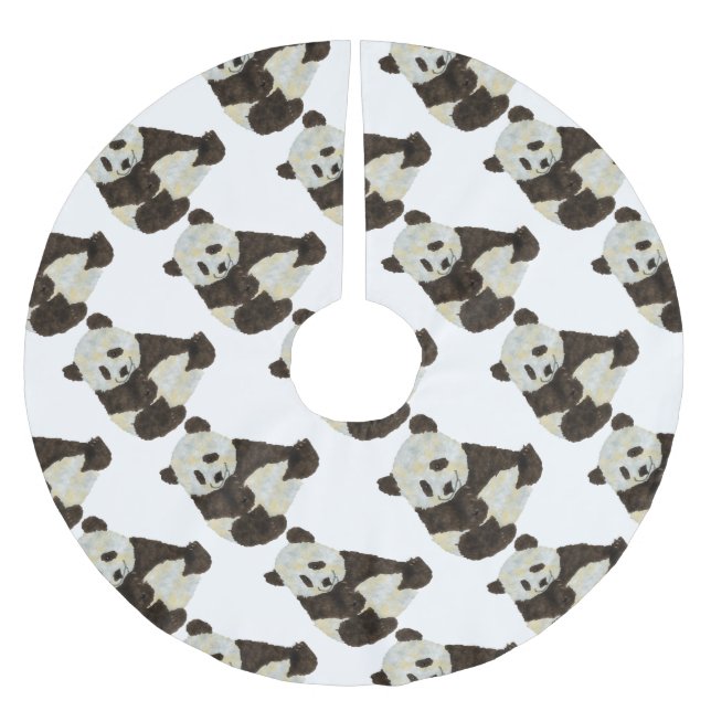 Cute Panda Brushed Polyester Tree Skirt (Front)