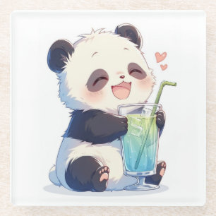 Cute Panda Bubble Tea Coaster Kawaii Boba Panda