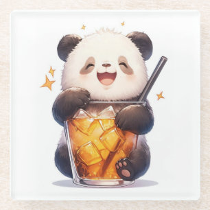 Cute Panda Bubble Tea Coaster Kawaii Boba Panda