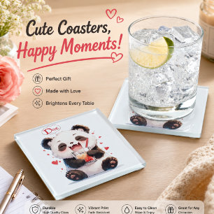 Cute Panda Bubble Tea Coaster   Kawaii Boba Panda 