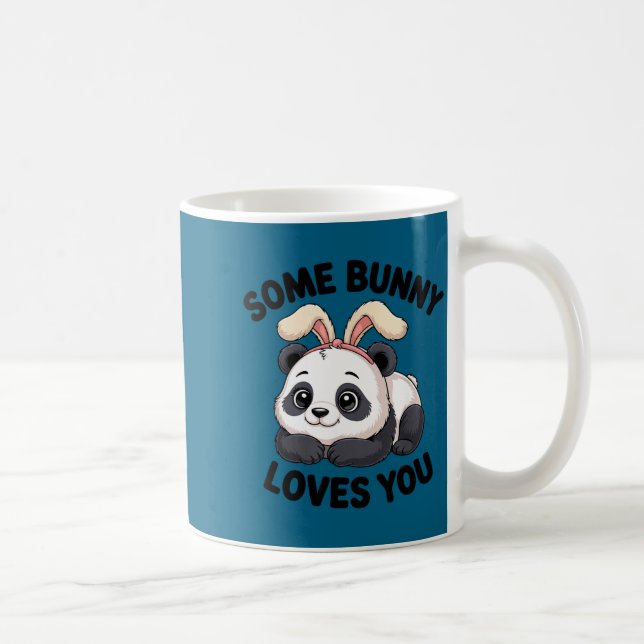 Cute Panda Bunny Some Bunny Loves You  Coffee Mug (Right)