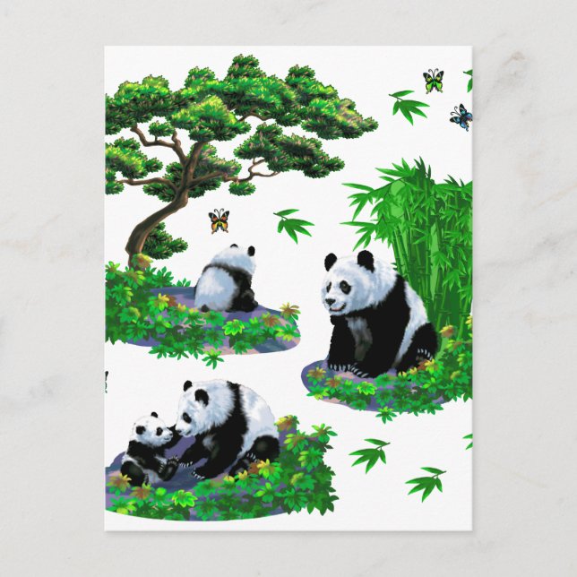 cute panda Cartoon Postcard (Front)