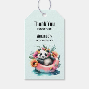 Cute Panda Chilling in an Inner Tube Event Thanks Gift Tags