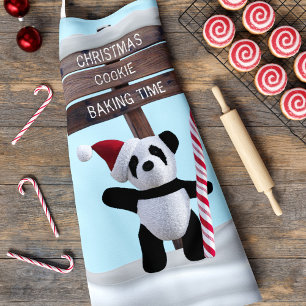 Cute Panda Christmas Cookie Baking Time Apron