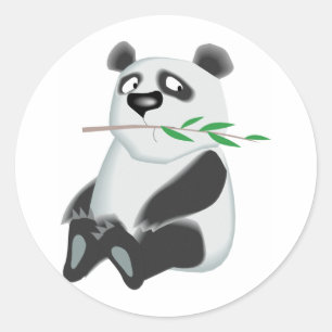 Cute Panda Classic Round Sticker