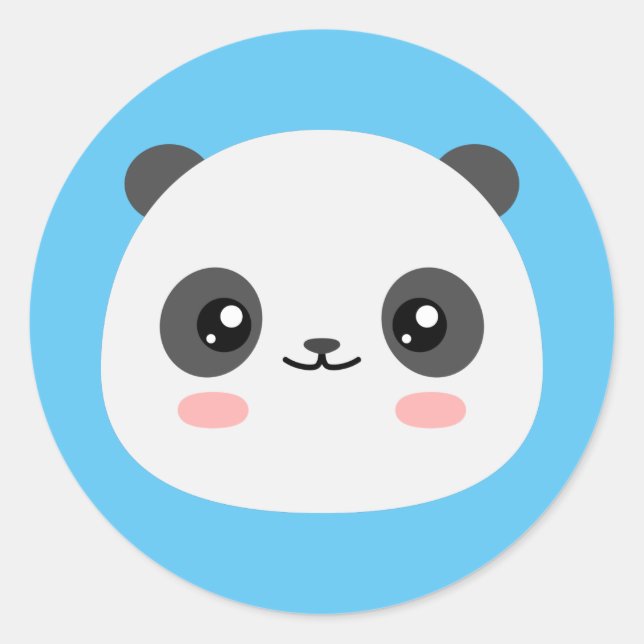 Cute Panda Classic Round Sticker (Front)