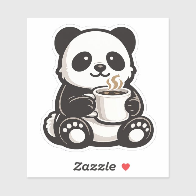 Cute Panda Coffee – Kawaii Panda Holding Coffee  (Sheet)