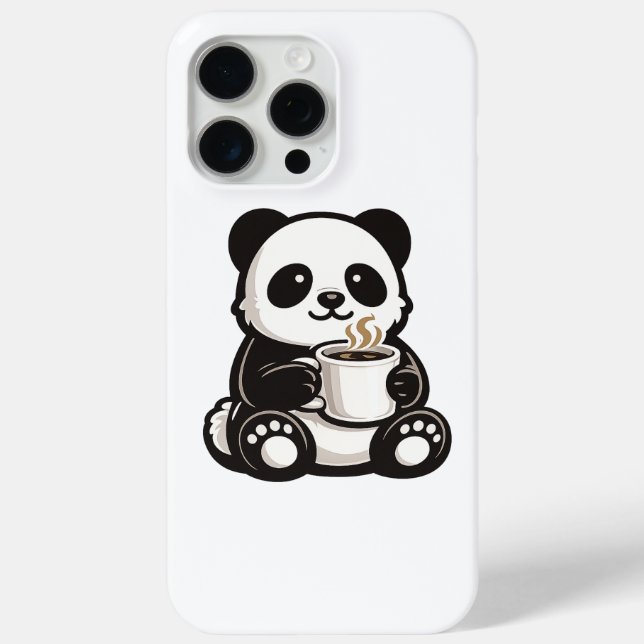 Cute Panda Coffee – Kawaii Panda Holding Coffee  Case-Mate iPhone Case (Back)
