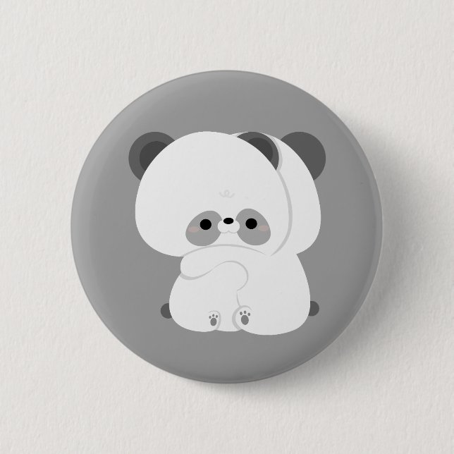 Cute Panda Couple 6 Cm Round Badge (Front)
