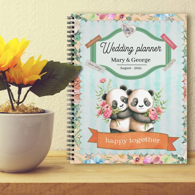 Cute Panda Couple Wedding Planner Notebook (Creator Uploaded)