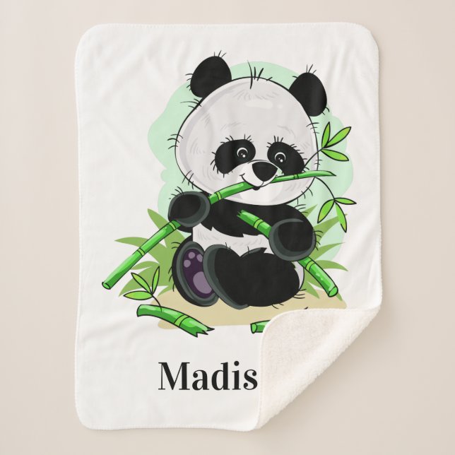 Cute Panda custom name blankets (Front)