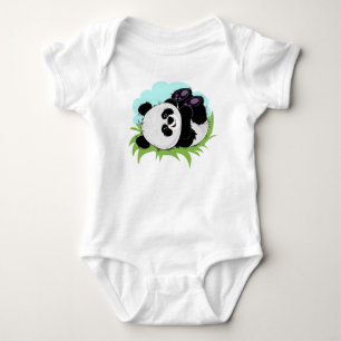 Cute Panda custom name clothing Baby Bodysuit