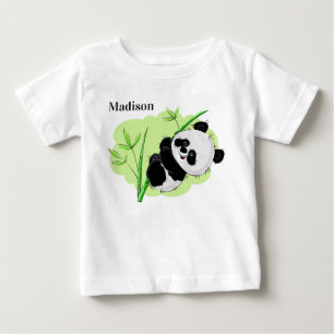 Cute Panda custom name clothing Baby T-Shirt