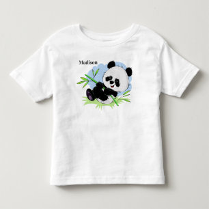 Cute Panda custom name clothing Toddler T-Shirt