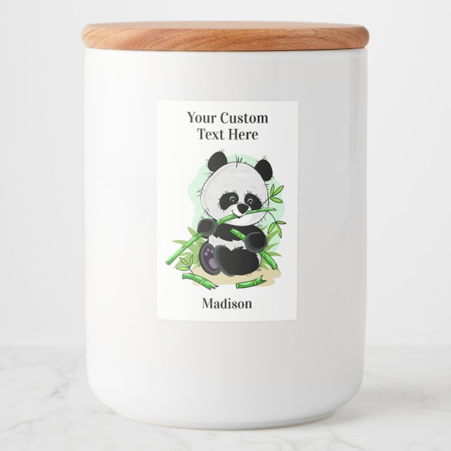 Cute Panda custom name Food Label (Front)