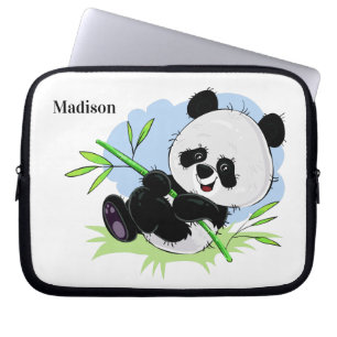 Cute Panda custom name laptop sleeves
