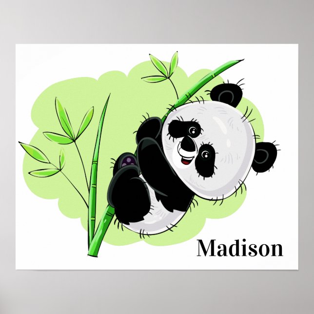 Cute Panda custom name poster (Front)