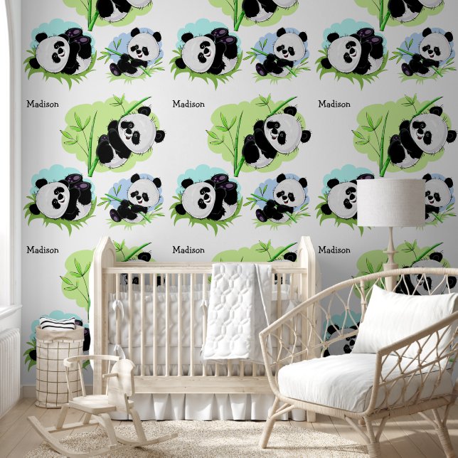 Cute Panda custom name Wallpaper (Kids)