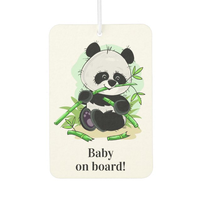Cute Panda custom text car airfreshner Car Air Freshener (Front)