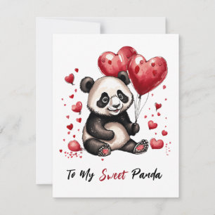 Cute panda custom valentine holiday card