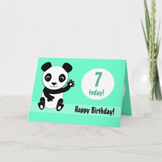 Cute Panda Customisable Birthday Card (Front)