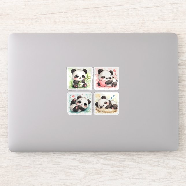 Cute Panda Cut Vinyl Sticker Custom (Computer)
