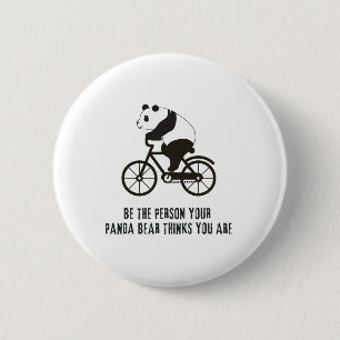 Cute Panda Cycling Cyclist Road Bike Mountain Bicy 6 Cm Round Badge