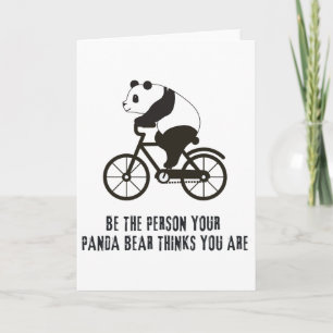 Cute Panda Cycling Cyclist Road Bike Mountain Bicy Card