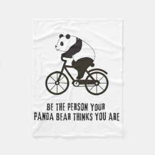 Cute Panda Cycling Cyclist Road Bike Mountain Bicy Fleece Blanket