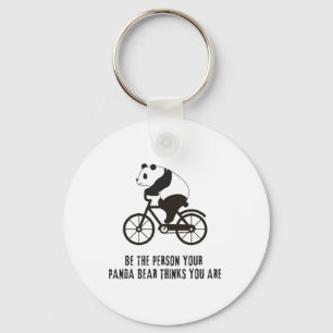 Cute Panda Cycling Cyclist Road Bike Mountain Bicy Key Ring