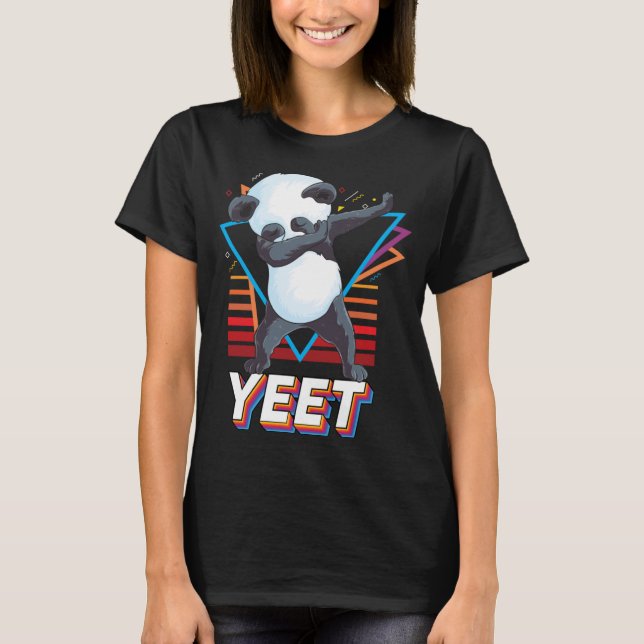 Cute panda dab dance funny Dabbing panda bear Retr T-Shirt (Front)