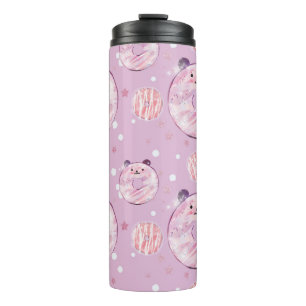 Cute Panda Doughnuts – Pastel Aesthetic Thermal Tumbler