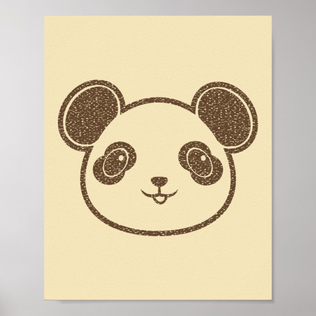 Cute Panda Drawing Poster (Front)
