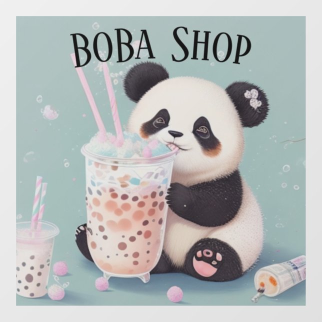  Cute Panda drinking bubble tea, boba tea (Sheet)