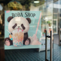 Cute Panda drinking bubble tea, boba tea