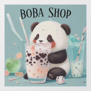  Cute Panda drinking bubble tea, boba tea